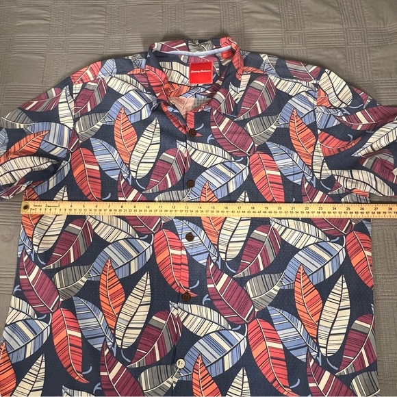 Tommy Bahama Shirt Mens Size XXL Silk Leaf Print SS Button Up Resort Camp - Picture 7 of 12